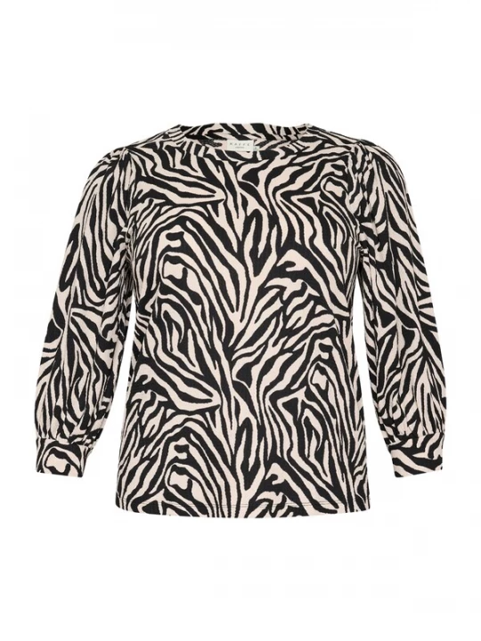 Foto van product KAFFE CURVE Blouse 'KCIvena' lichtbeige / zwart