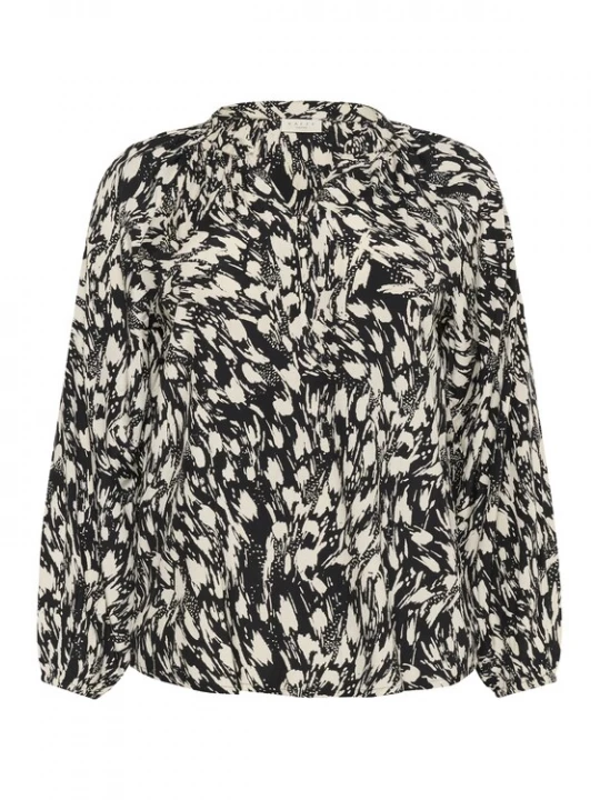 Foto van product KAFFE CURVE Blouse 'KCJamia' ivoor / zwart