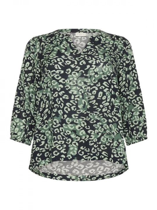 Foto van product KAFFE CURVE Blouse 'KCJanni' groen / zwart