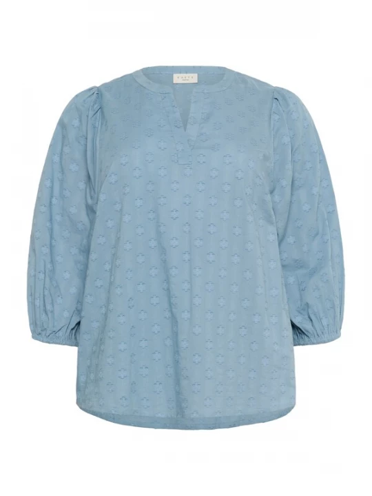 Foto van product KAFFE CURVE Blouse 'KCLoulou' duifblauw / lichtblauw