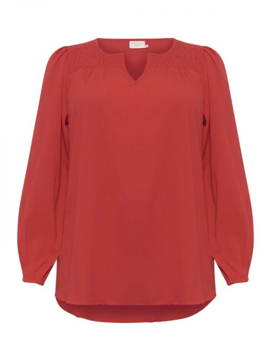 Foto van product KAFFE CURVE Blouse 'KCLunda' knalrood
