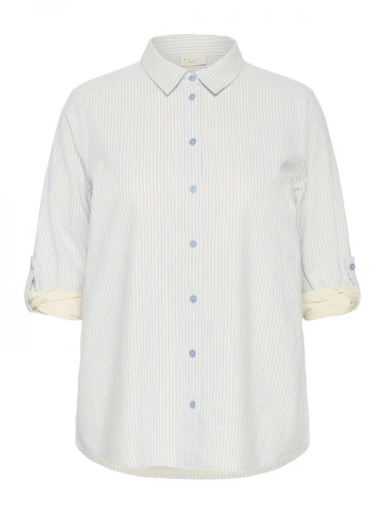 Foto van product KAFFE CURVE Blouse 'KCNana' crème / lichtblauw
