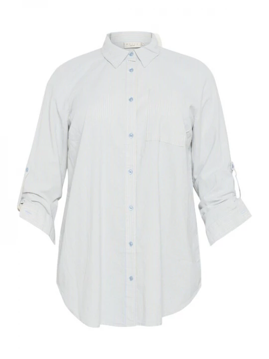 Foto van product KAFFE CURVE Blouse 'KCNana' pastelblauw / pasteelgeel