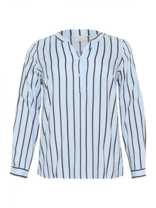 Foto van product KAFFE CURVE Blouse 'KCsida' hemelsblauw / donkerbruin