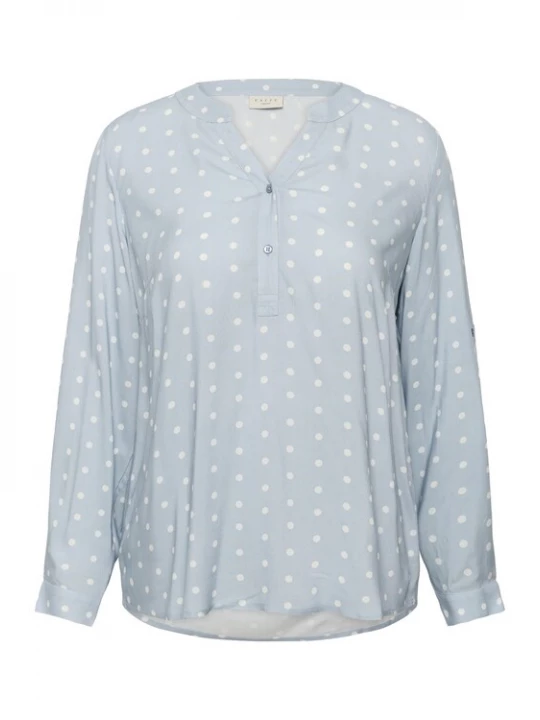 Foto van product KAFFE CURVE Blouse 'KCsida' lichtblauw / wit