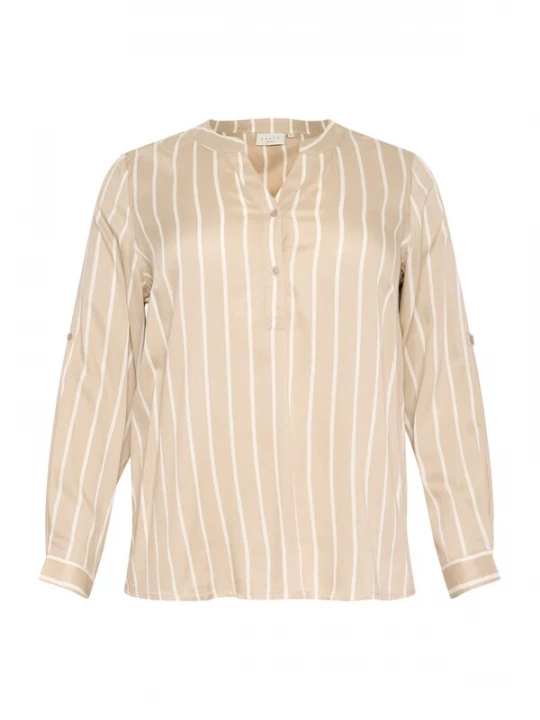 Foto van product KAFFE CURVE Blouse 'KCSIDA' taupe / wit