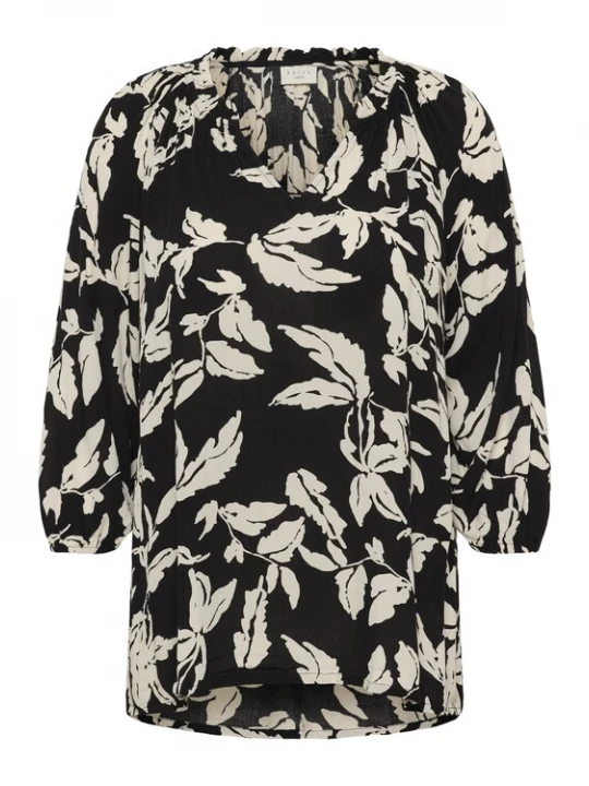 Foto van product KAFFE CURVE Blouse 'KCTrine' crème / zwart