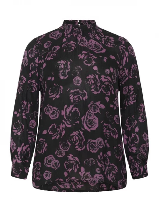 Foto van product KAFFE CURVE Blouse lila / zwart