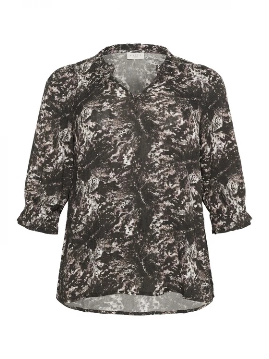 Foto van product KAFFE CURVE Blouse 'Lunda Ami' lichtbeige / zwart