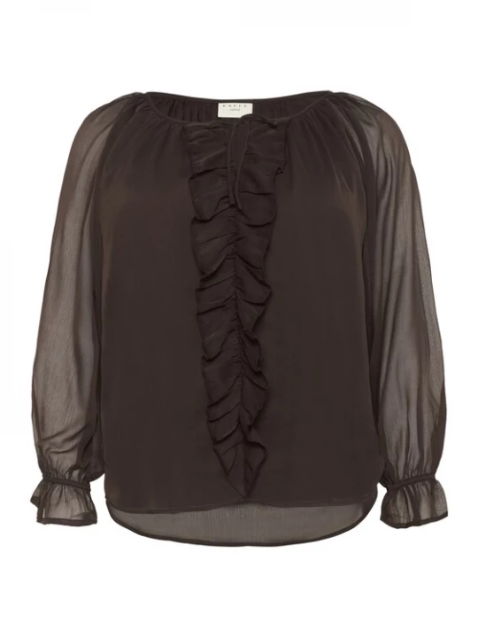 Foto van product KAFFE CURVE Blouse 'Milanna' chocoladebruin