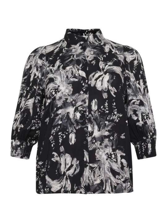 Foto van product KAFFE CURVE Blouse 'Mona' grijs / zwart