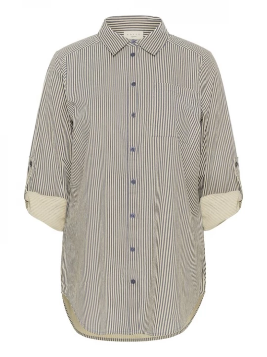 Foto van product KAFFE CURVE Blouse 'Nana' beige / marine