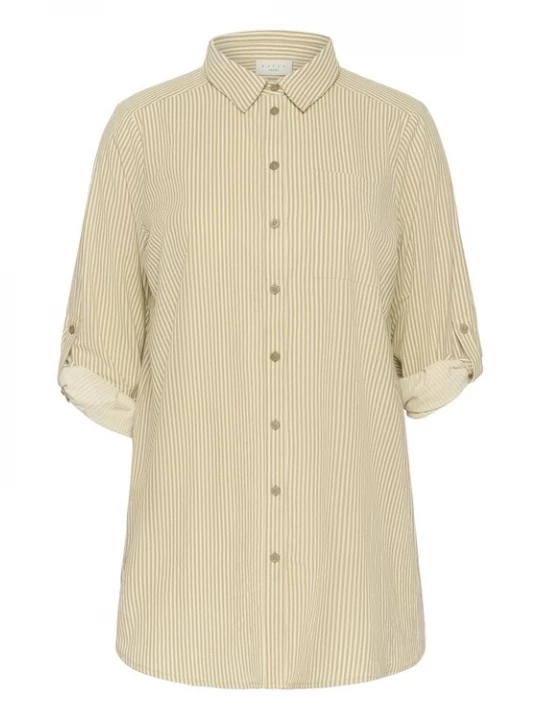 Foto van product KAFFE CURVE Blouse 'Nana' ecru / donkerbeige