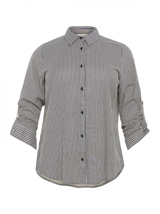 Foto van product KAFFE CURVE Blouse 'Nana' nachtblauw / wit