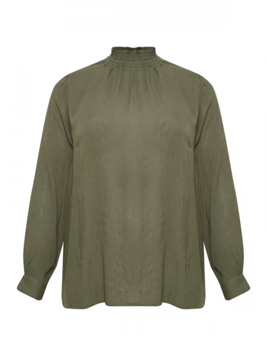 Foto van product KAFFE CURVE Blouse olijfgroen