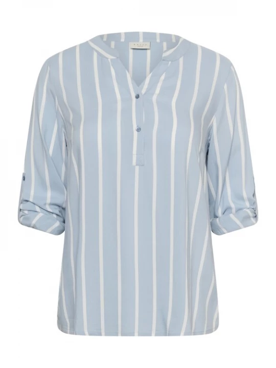 Foto van product KAFFE CURVE Blouse 'Sida' ecru / blauw gemêleerd