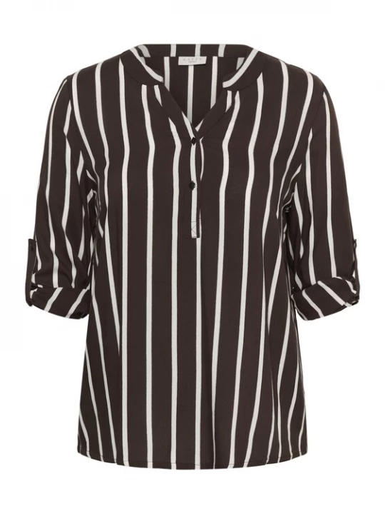 Foto van product KAFFE CURVE Blouse 'Sida' ecru / bruin