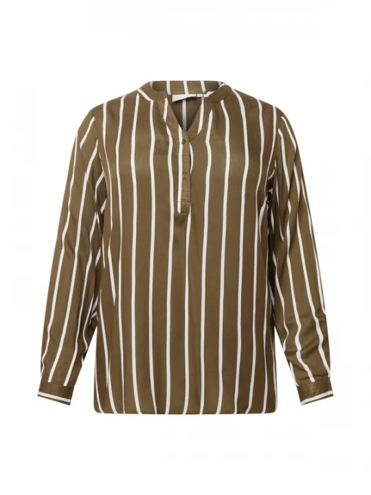 Foto van product KAFFE CURVE Blouse 'Sida' kaki / wit