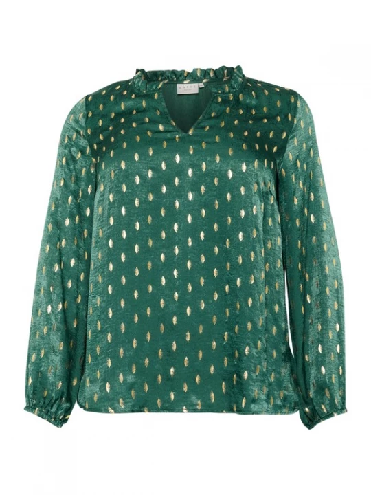 Foto van product KAFFE CURVE Blouse 'Sofia' goud / smaragd