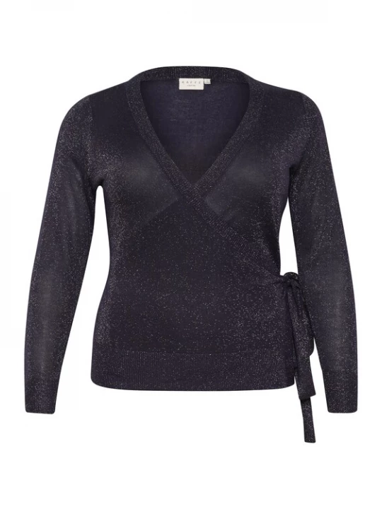 Foto van product KAFFE CURVE Gebreid vest 'Ankre' nachtblauw / zilver