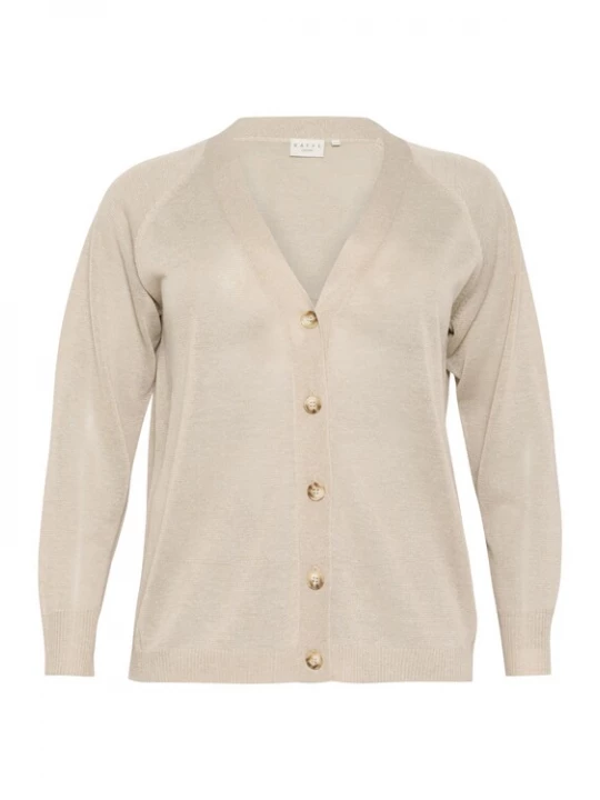 Foto van product KAFFE CURVE Gebreid vest beige gemêleerd
