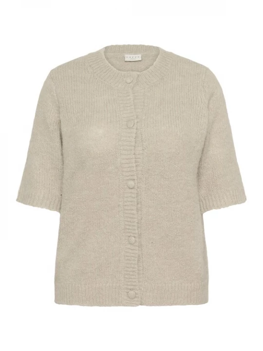 Foto van product KAFFE CURVE Gebreid vest beige gemêleerd