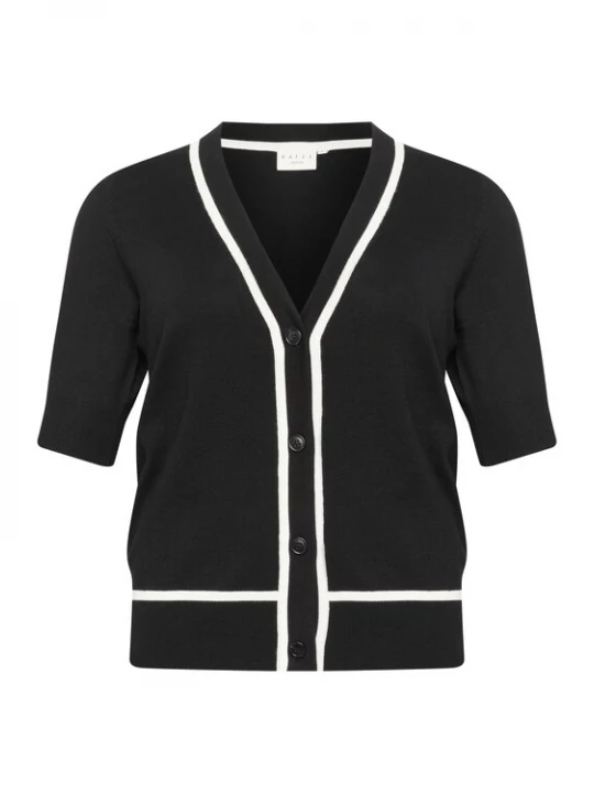 Foto van product KAFFE CURVE Gebreid vest beige / zwart