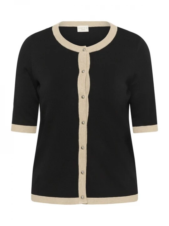 Foto van product KAFFE CURVE Gebreid vest beige / zwart