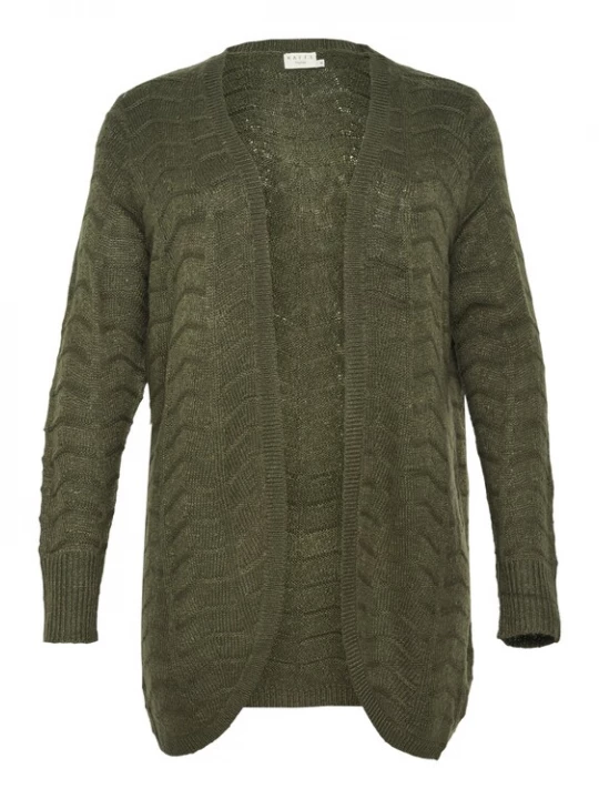 Foto van product KAFFE CURVE Gebreid vest 'Emana' olijfgroen