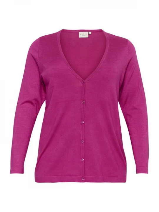 Foto van product KAFFE CURVE Gebreid vest 'Farsia' fuchsia