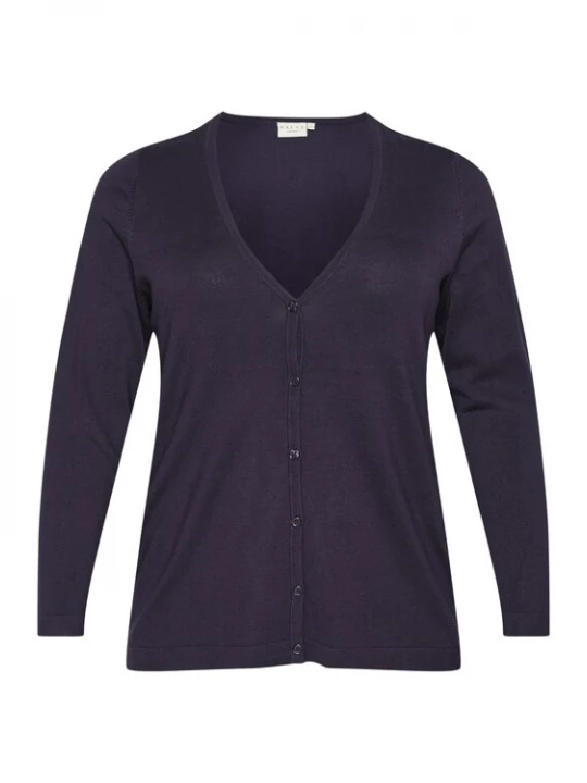 Foto van product KAFFE CURVE Gebreid vest 'KC Farsia' donkerlila