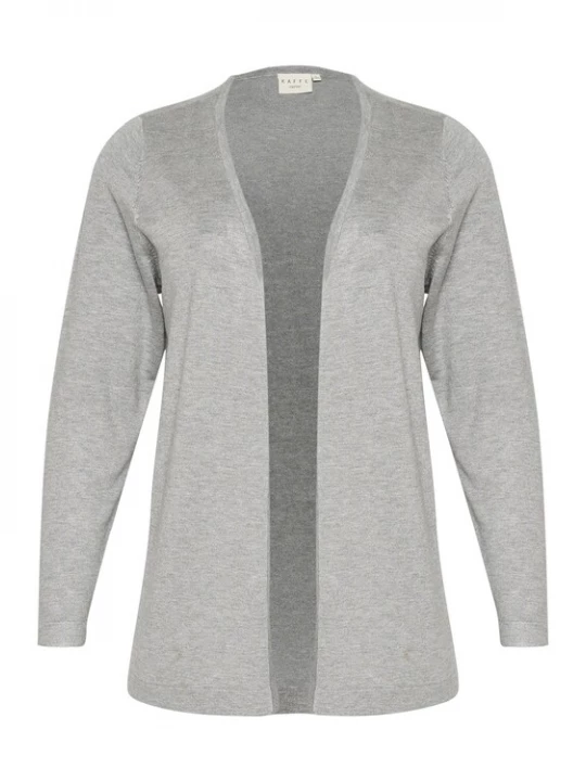 Foto van product KAFFE CURVE Gebreid vest 'KC Farsia' grijs