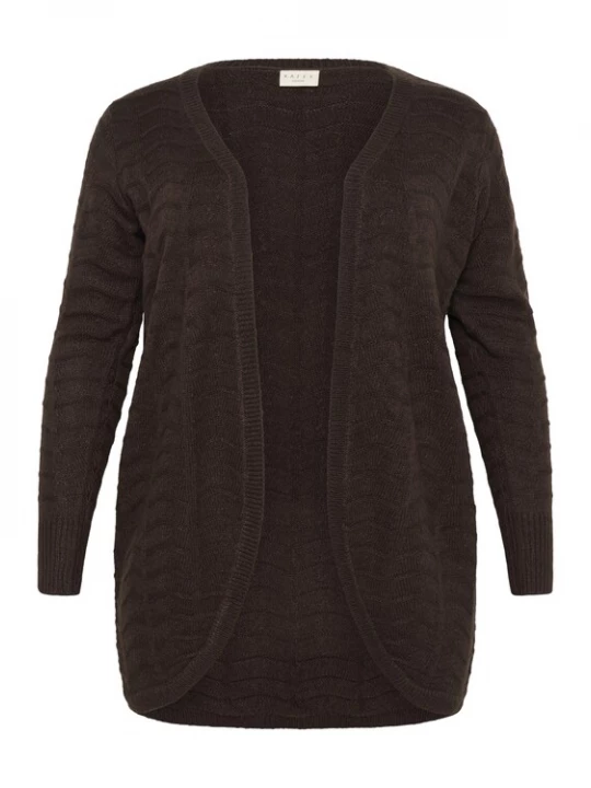 Foto van product KAFFE CURVE Gebreid vest 'KCemana' donkerbruin