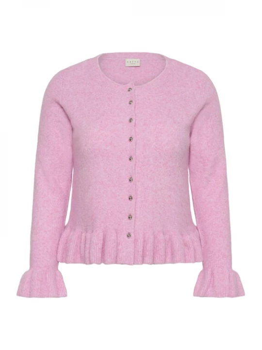 Foto van product KAFFE CURVE Gebreid vest 'KCEmmi' roze gemêleerd