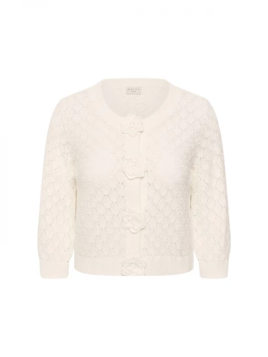 Foto van product KAFFE CURVE Gebreid vest 'KCkathrina' offwhite