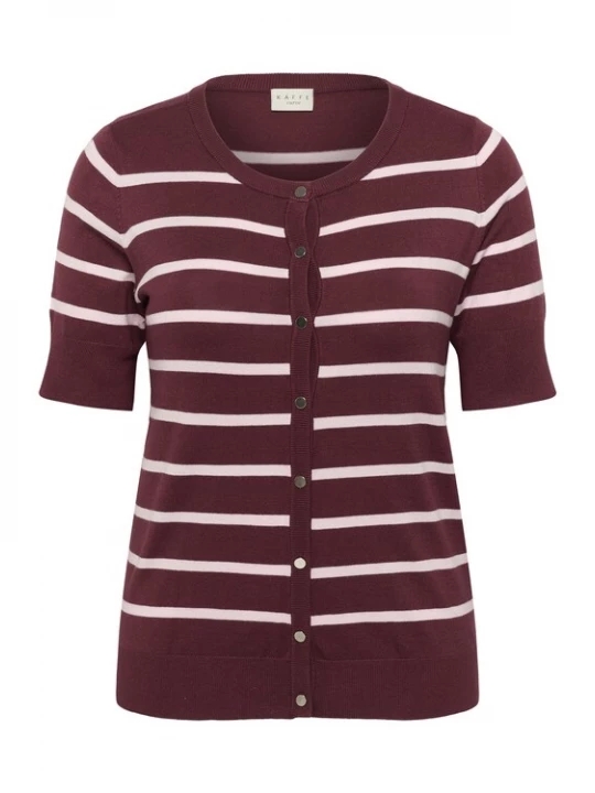 Foto van product KAFFE CURVE Gebreid vest 'KClizzy' bordeaux / wit