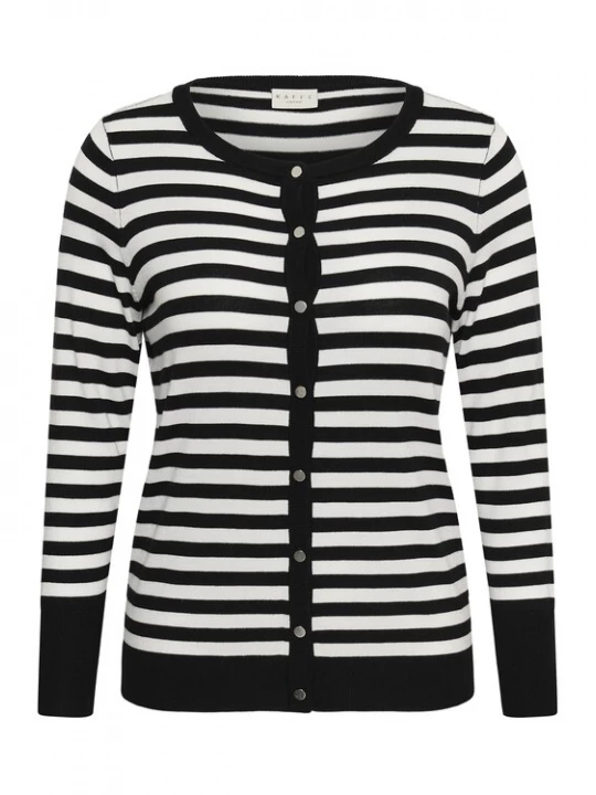 Foto van product KAFFE CURVE Gebreid vest 'KClizzy' zwart / wit