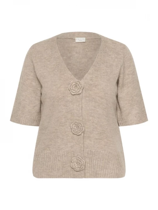 Foto van product KAFFE CURVE Gebreid vest 'KCrosa' beige gemêleerd