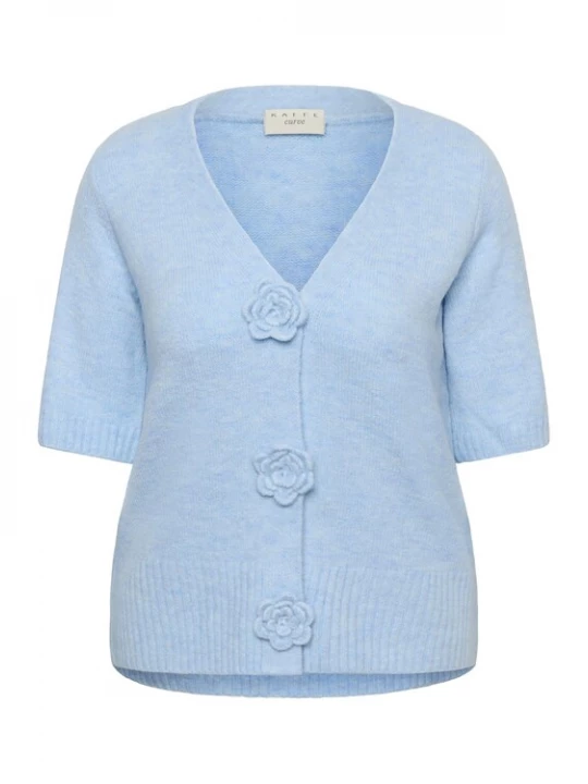 Foto van product KAFFE CURVE Gebreid vest 'KCrosa' blauw gemêleerd