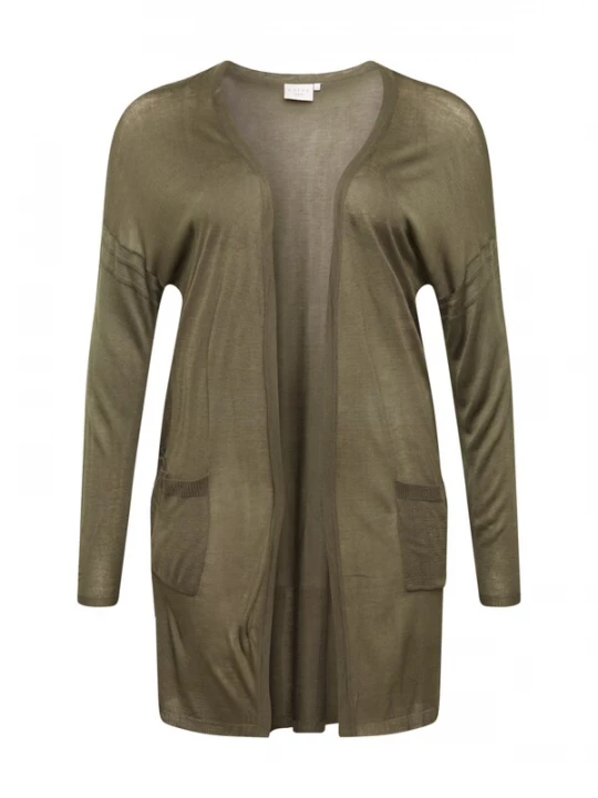 Foto van product KAFFE CURVE Gebreid vest 'KCsandy' olijfgroen