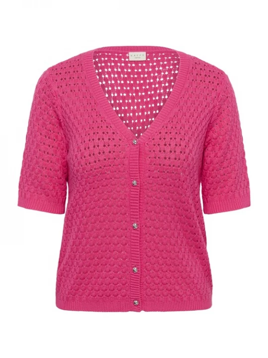 Foto van product KAFFE CURVE Gebreid vest 'KCSilje' fuchsia