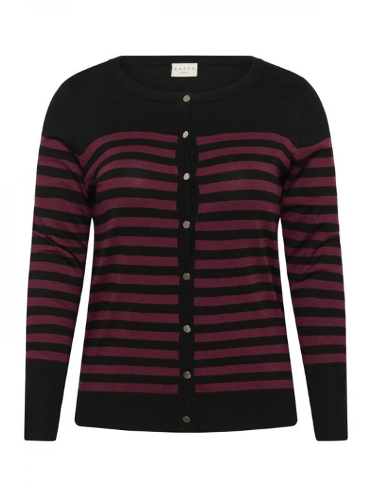 Foto van product KAFFE CURVE Gebreid vest 'Lizzy' lila / zwart