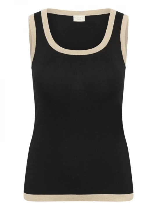 Foto van product KAFFE CURVE Gebreide top 'KClizzy' taupe / zwart