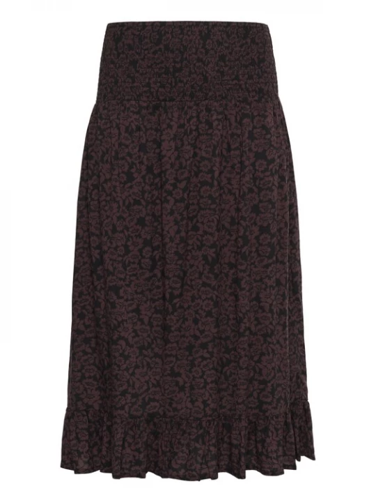 Foto van product KAFFE CURVE Rok 'Bella' chocoladebruin / zwart