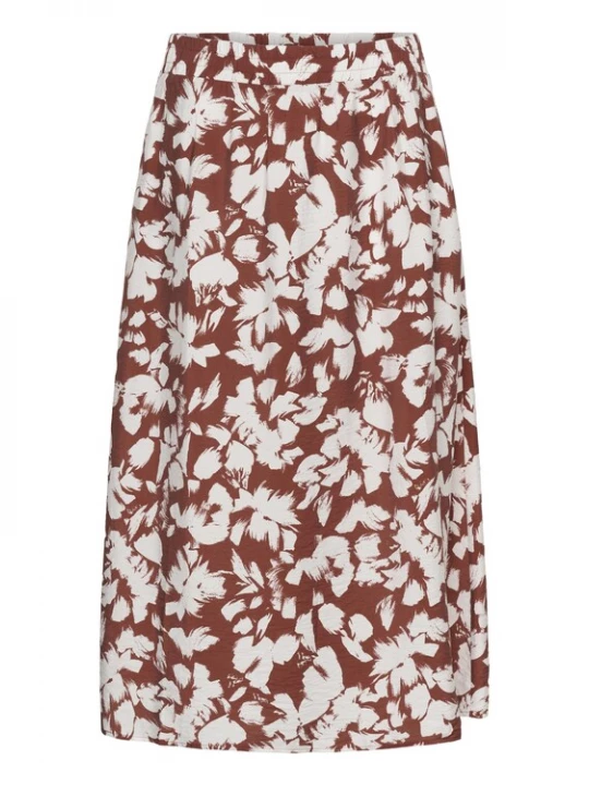 Foto van product KAFFE CURVE Rok 'KCevia' bruin / wit