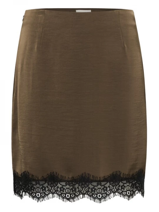 Foto van product KAFFE CURVE Rok 'KCJanie' ombergrijs / zwart