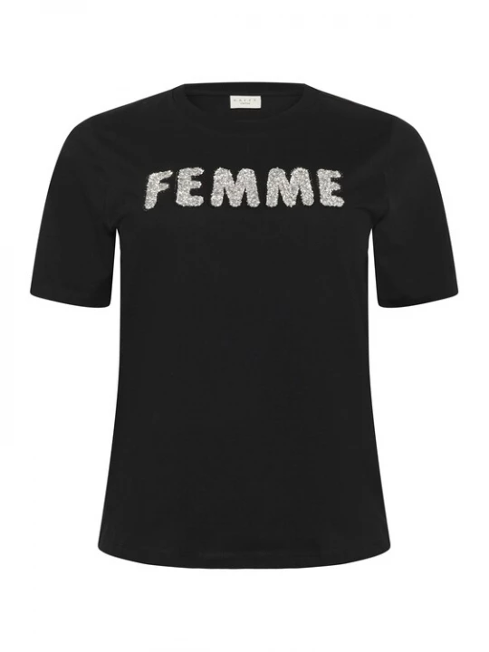 Foto van product KAFFE CURVE Shirt 'Ariana' beige / zwart