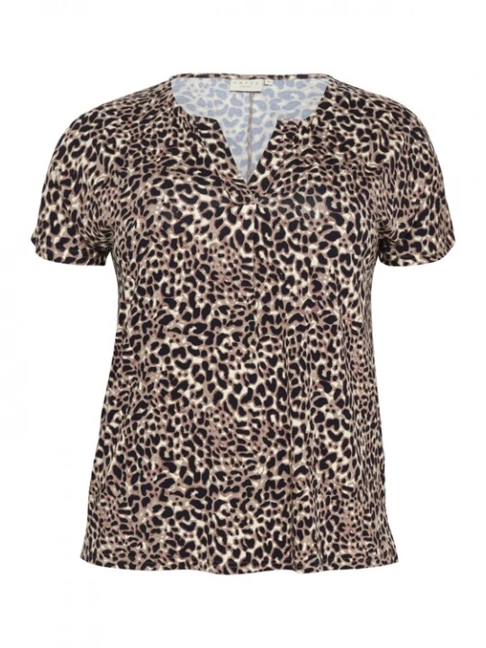Foto van product KAFFE CURVE Shirt 'Charlotta' crème / sand / zwart
