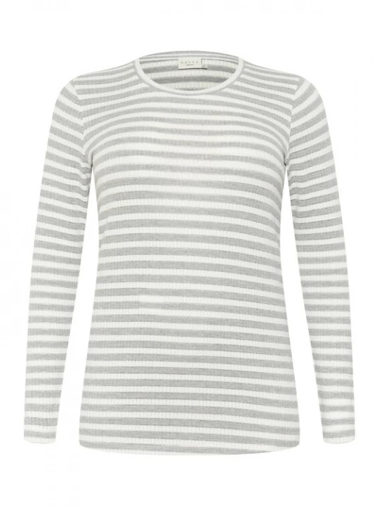 Foto van product KAFFE CURVE Shirt donkergrijs / zilver / wit