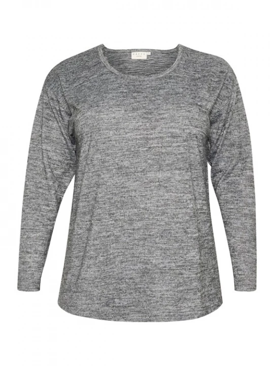 Foto van product KAFFE CURVE Shirt 'KC Annie' grijs gemêleerd